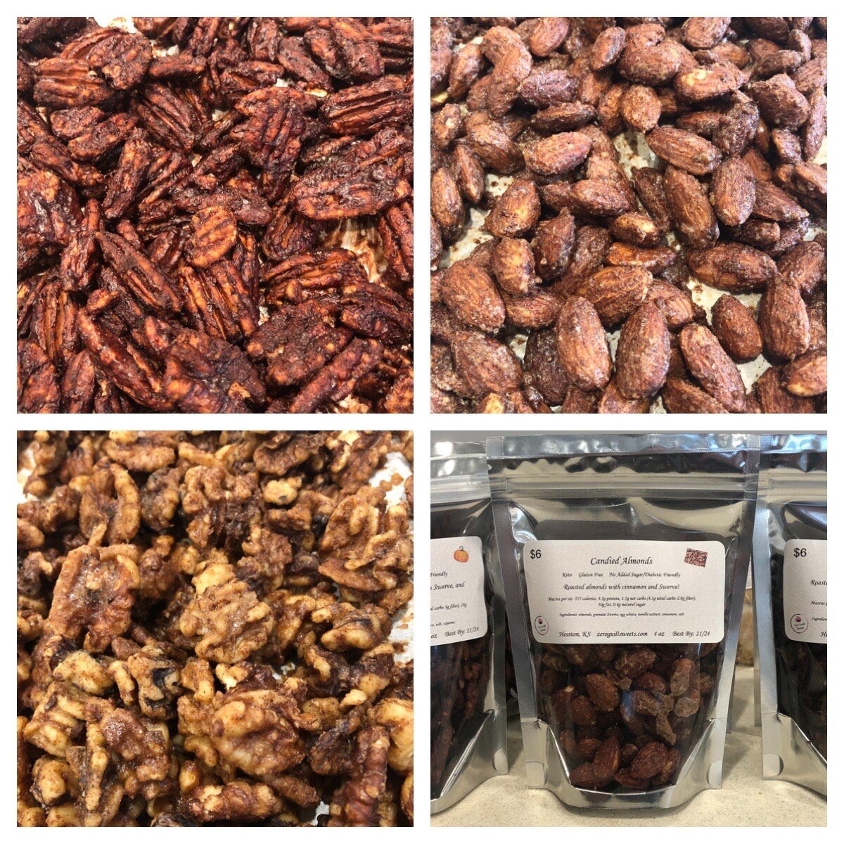 Keto Almonds, Pecans, or WalnutsCandied, Spiced, Pumpkin Spiced, or